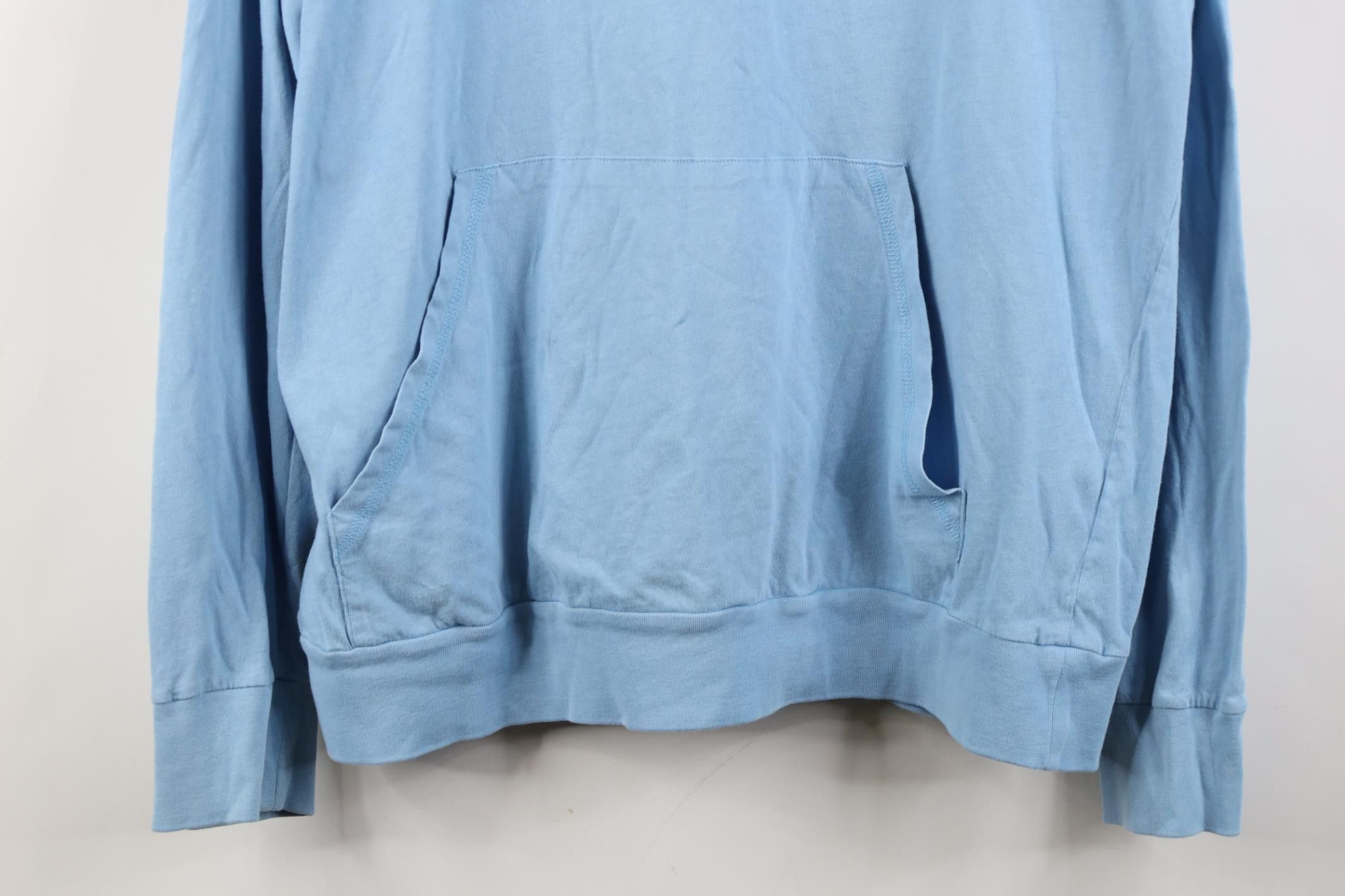 Lacoste Vtg Y2K Lacoste Logo Hoodie T-Shirt Carolina Blue Cotton Size US XL / EU 56 / 4 - 3 Thumbnail