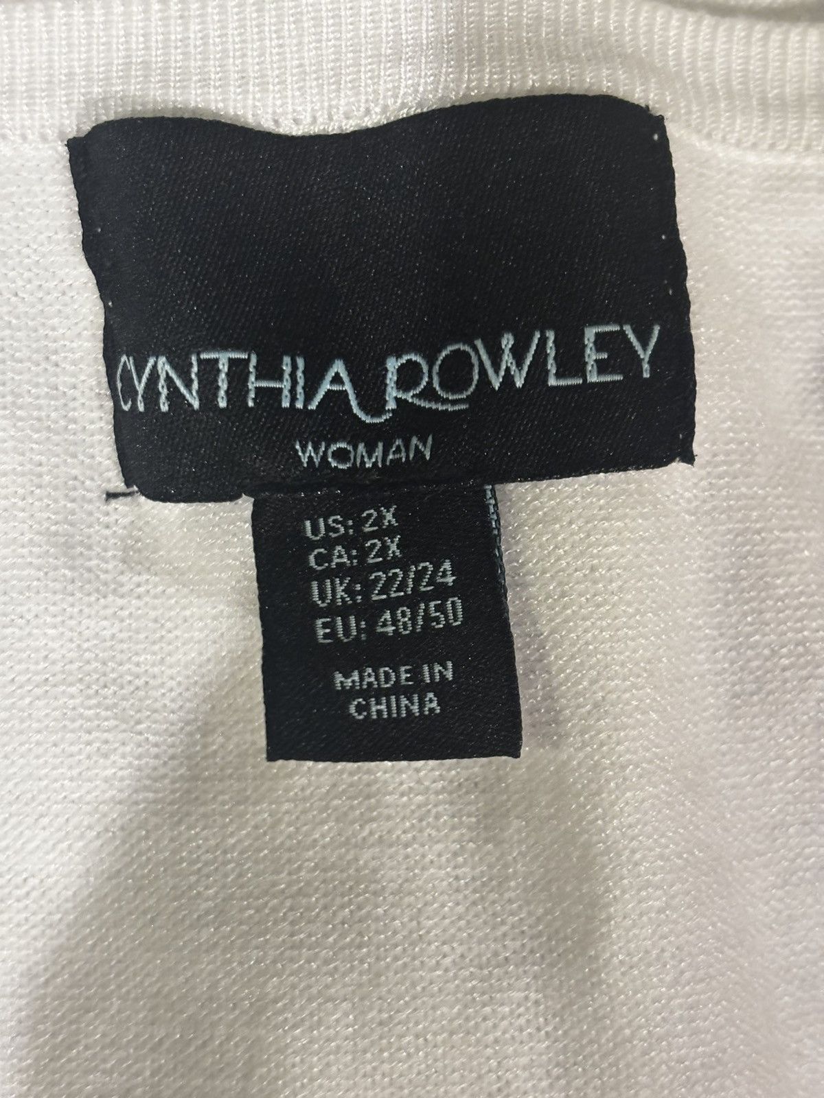 Cynthia Rowley Women’s white Cardigan.wt1997 Size XXL / US 16-18 / IT 52-54 - 9 Thumbnail