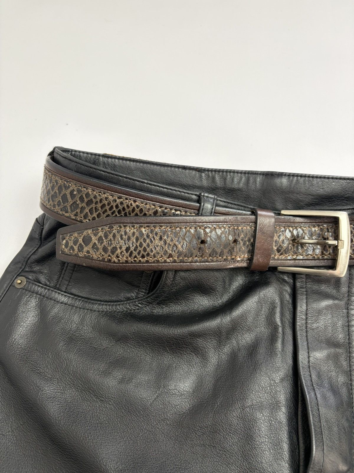 Hysteric Glamour Gothic Leather Belt with Sculpted Metal Panels LGB Vibe Size 36 - 7 Thumbnail
