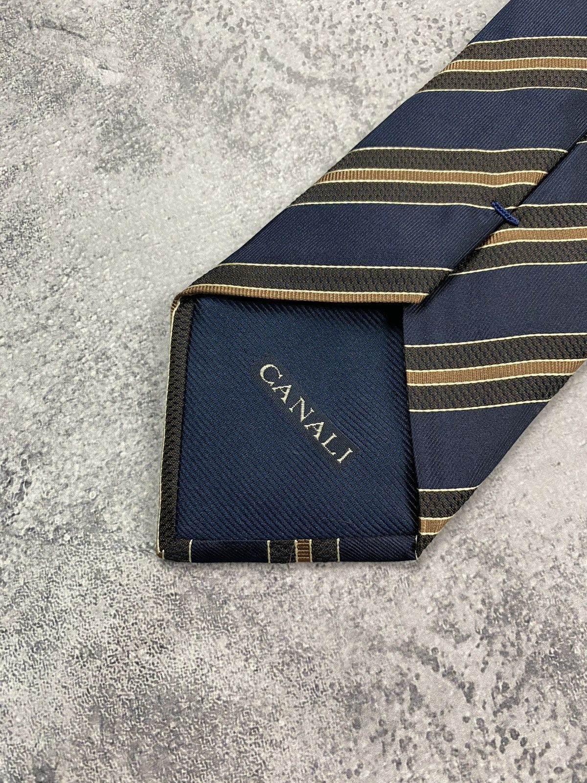 Canali Canali Tie 100% Silk Made In Italy Striped Ties Old Money Size ONE SIZE - 8 Thumbnail