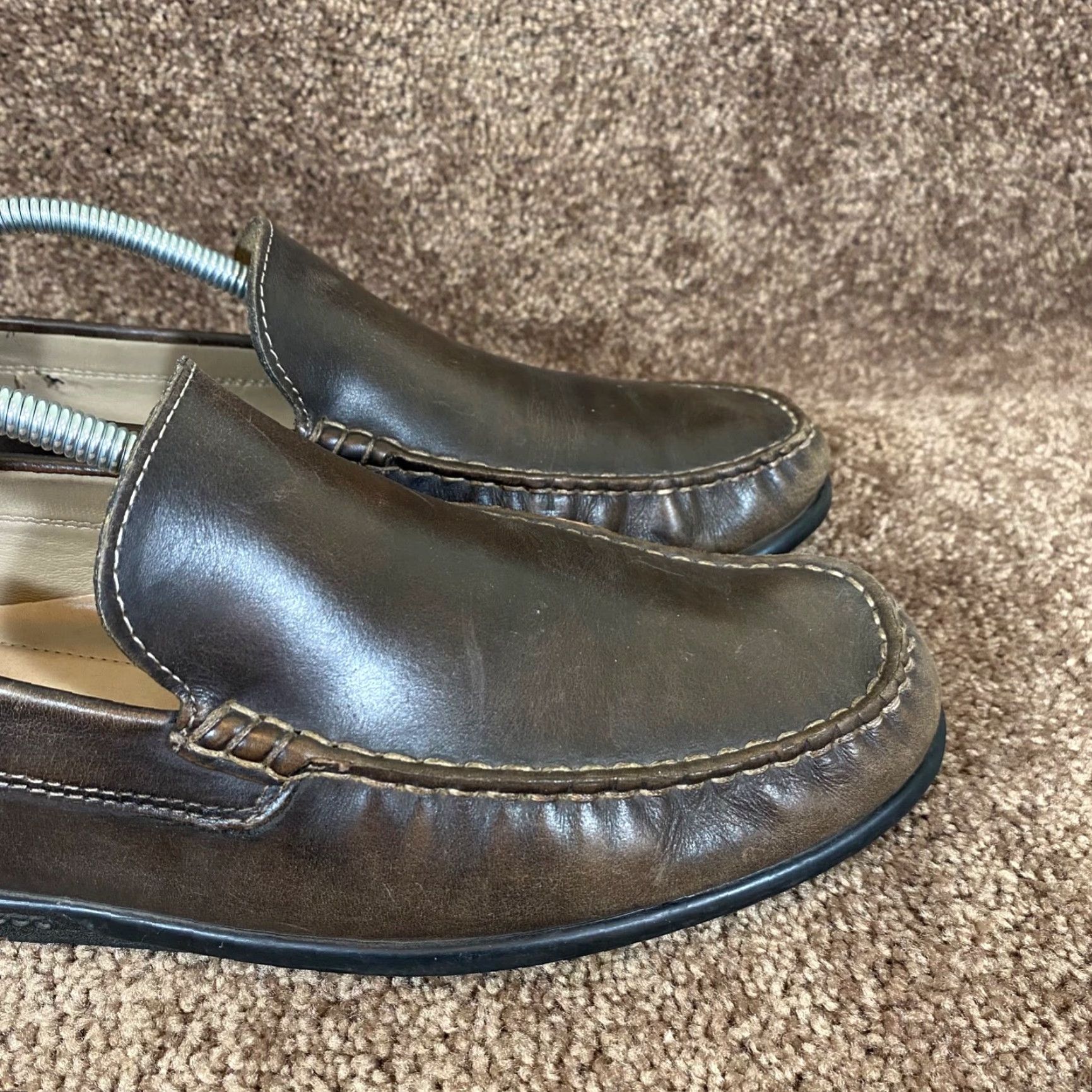 Ecco ECCO Loafers Mens 44 US 10-10.5 Brown Leather Slip On Casual Moc Toe Comfort Shoes Size US 11 / EU 44 - 4 Thumbnail