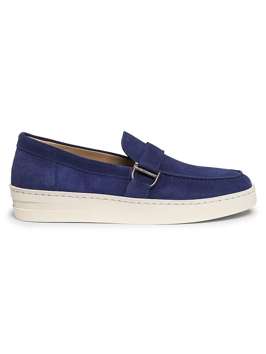 Stuart Weitzman os11x0326 Suede Buckle Loafers in Blue Size US 10 / EU 43 - 1 Preview