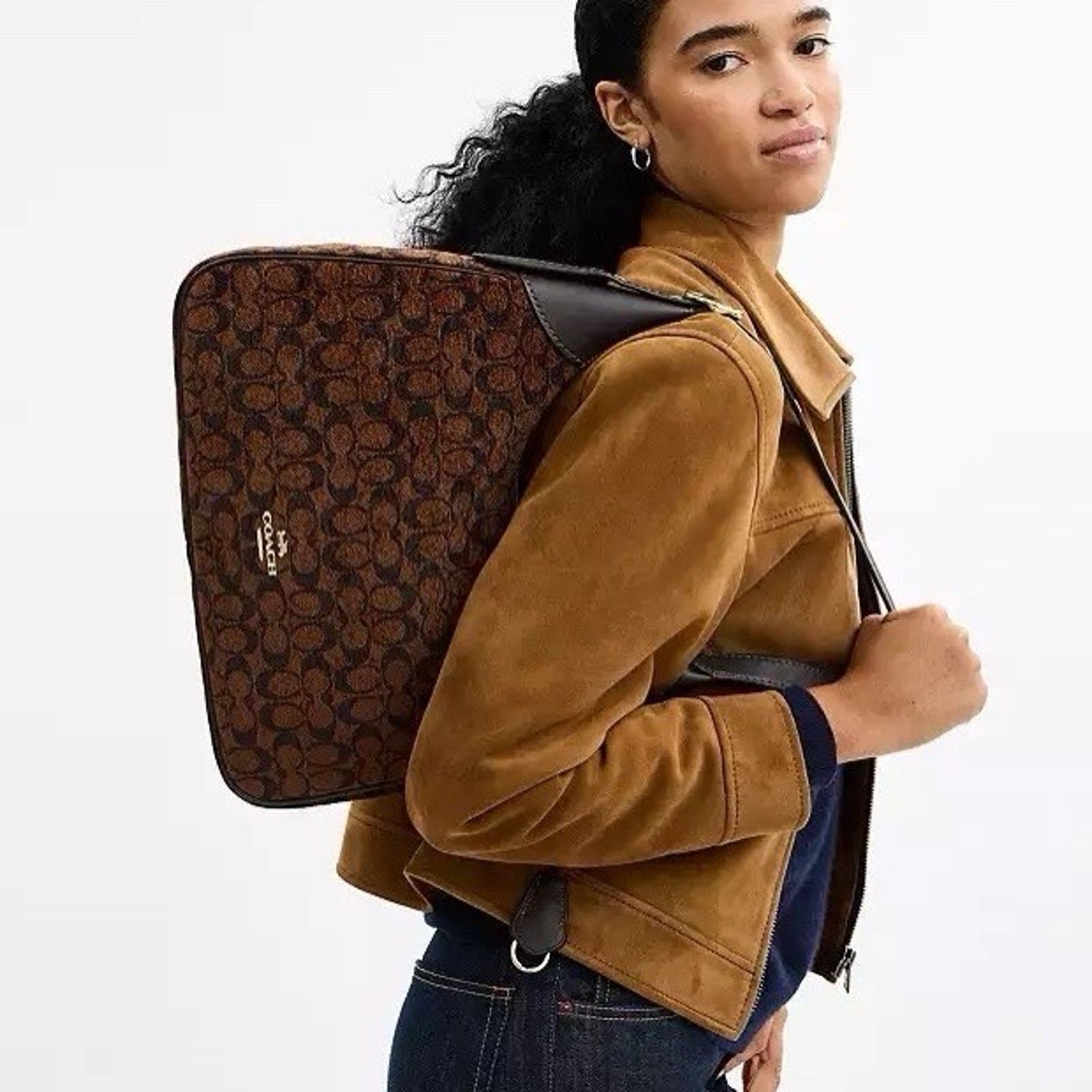 Coach NWT Coach CCE49 Ella Shoulder Bag Signature Chenille Truffle Size ONE SIZE - 12 Thumbnail