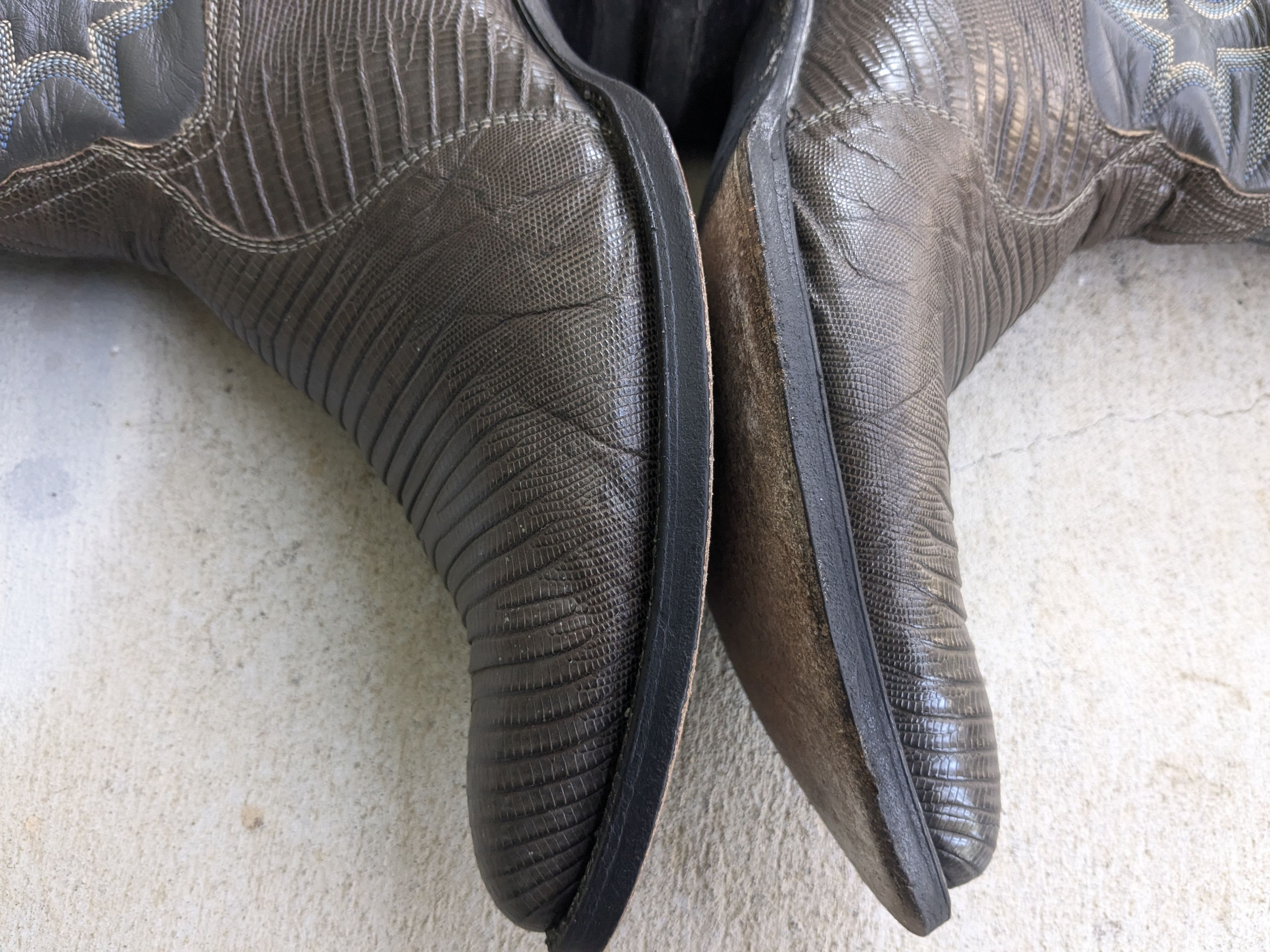 Other Tony Lama Cowboy Boots Lizard Green 9.5 D Leather Gray Size US 9.5 / EU 42-43 - 10 Thumbnail