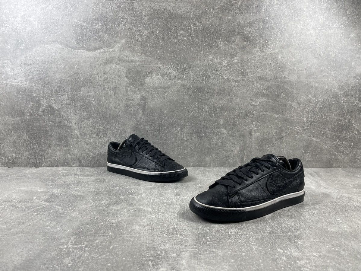 Comme des Garcons × Nike Nike Blazer & CDG Comme Des Garcons Black Leather Sneakers Size US 8 / IT 38 - 4 Thumbnail