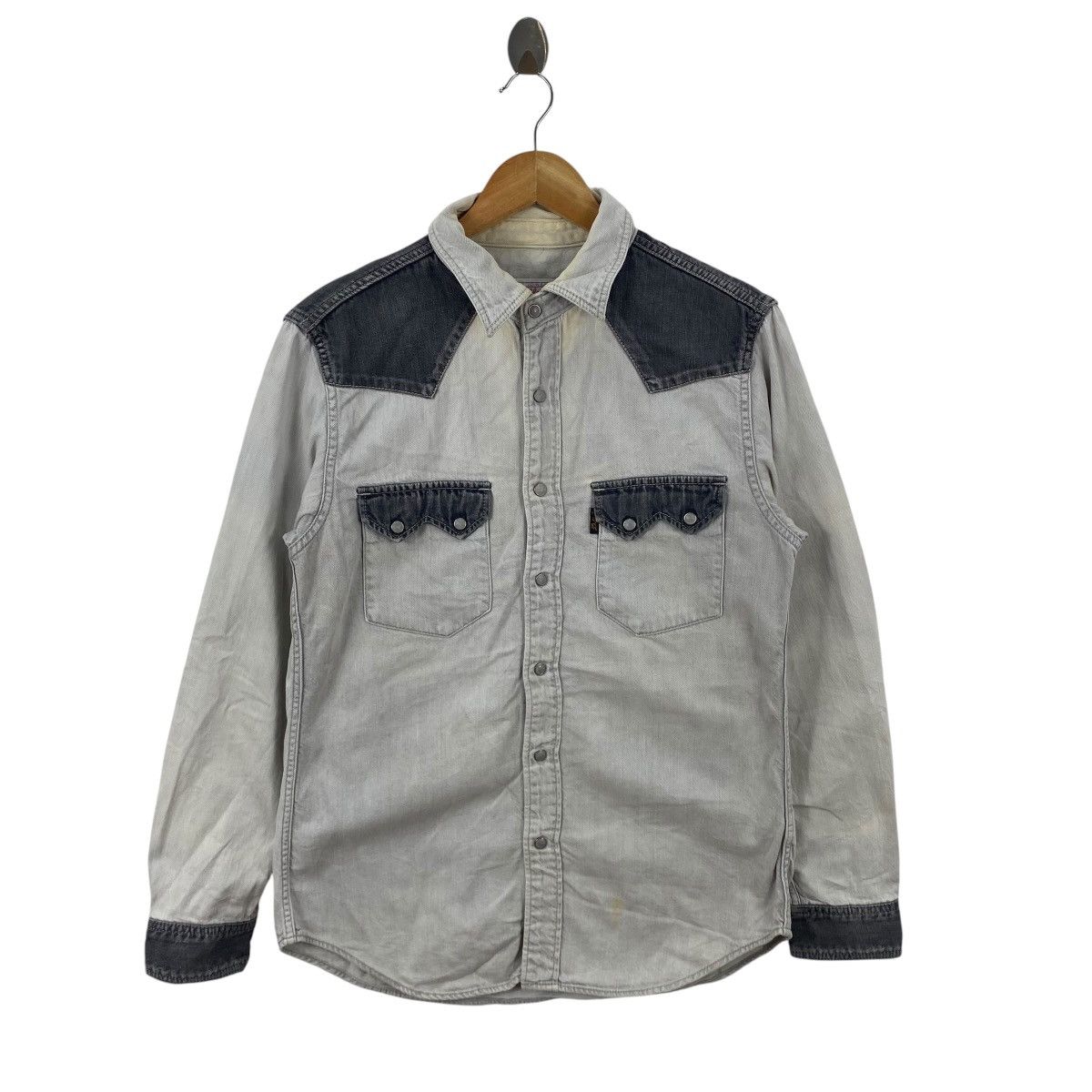 Vintage Vintage DUFFERS ORIGINAL Denim Western Shirt Jacket Light Size US S / EU 44-46 / 1 - 3 Thumbnail