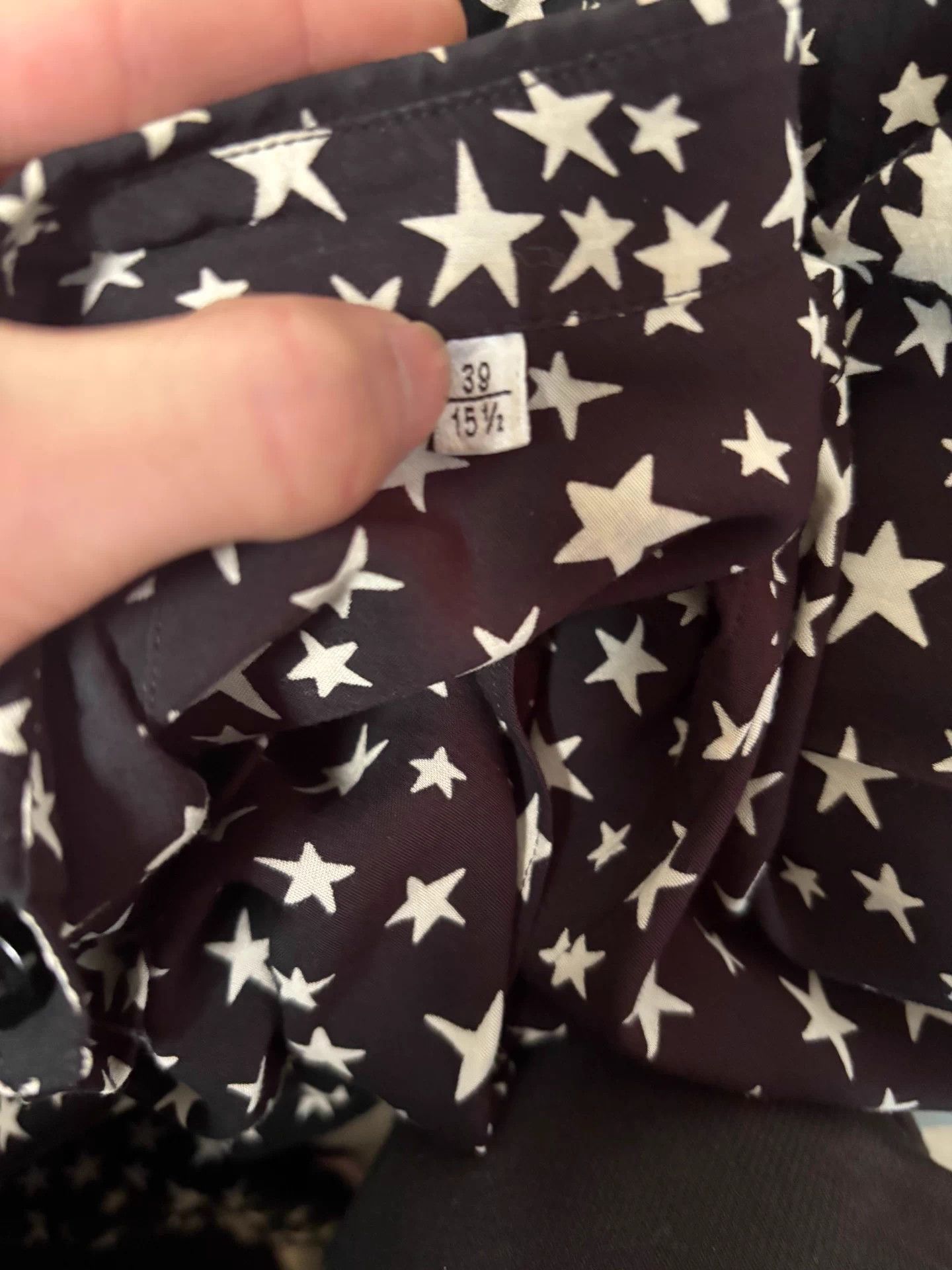 Saint Laurent Paris SLP 2016FW Black White Star Shirt 39 Size US L / EU 52-54 / 3 - 5 Thumbnail