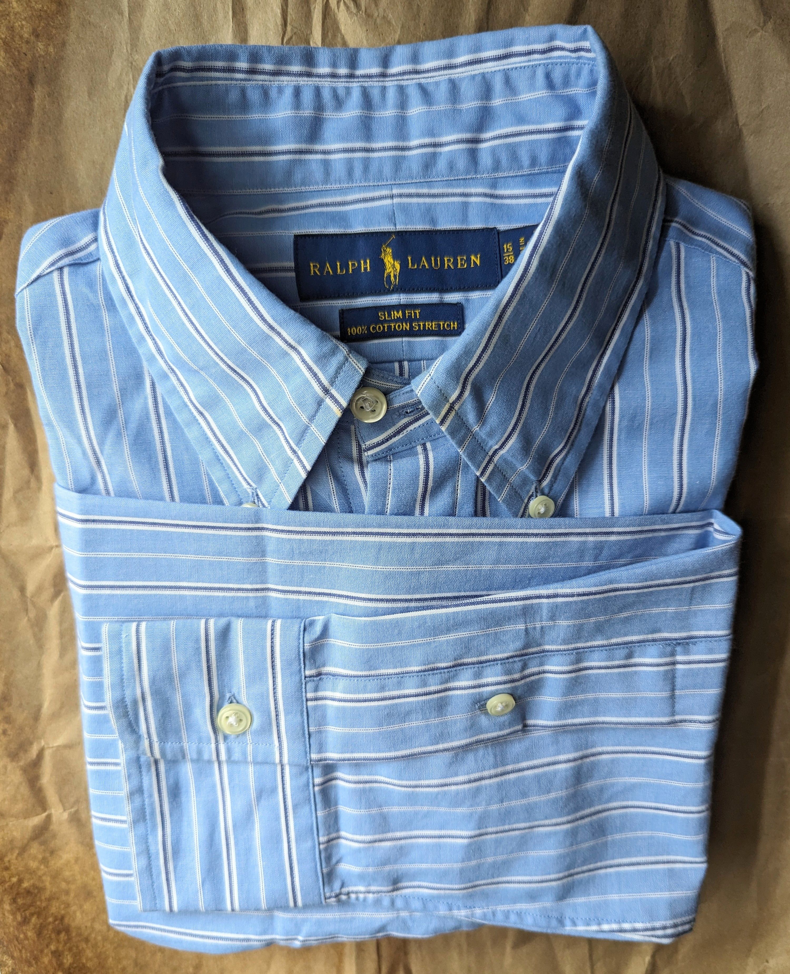 Polo Ralph Lauren × RRL Ralph Lauren × Ralph Lauren BNWT Striped Poplin Button Down Collar Shirt Size US M / EU 48-50 / 2 - 12 Thumbnail