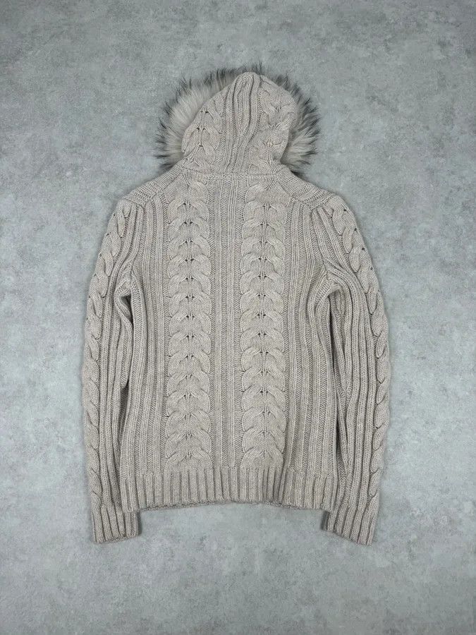Daniele Alessandrini Daniele Alessandrini Beige Torsade Wool Faux Fur Sweater Size US S / EU 44-46 / 1 - 7 Thumbnail