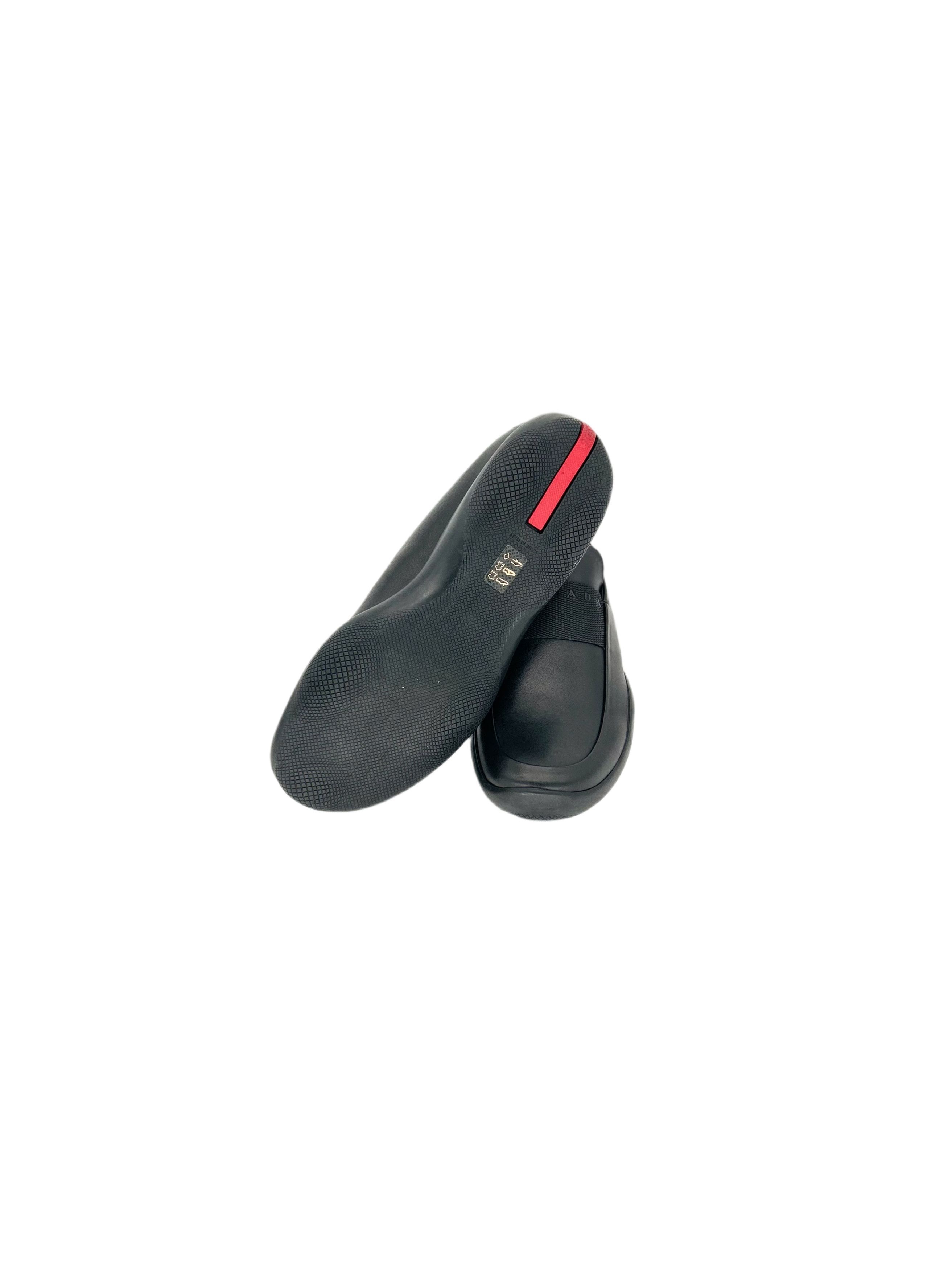 Prada Prada Linea Rossa Black Calf Leather MulesWithTaped Branding Size US 8 / EU 41 - 5 Thumbnail