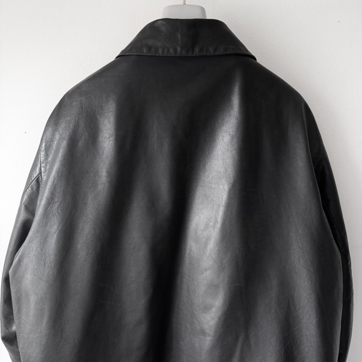 Jil Sander Jil Sander 2000’s Black Wool Lined Short Leather Coat Size US M / EU 48-50 / 2 - 5 Thumbnail