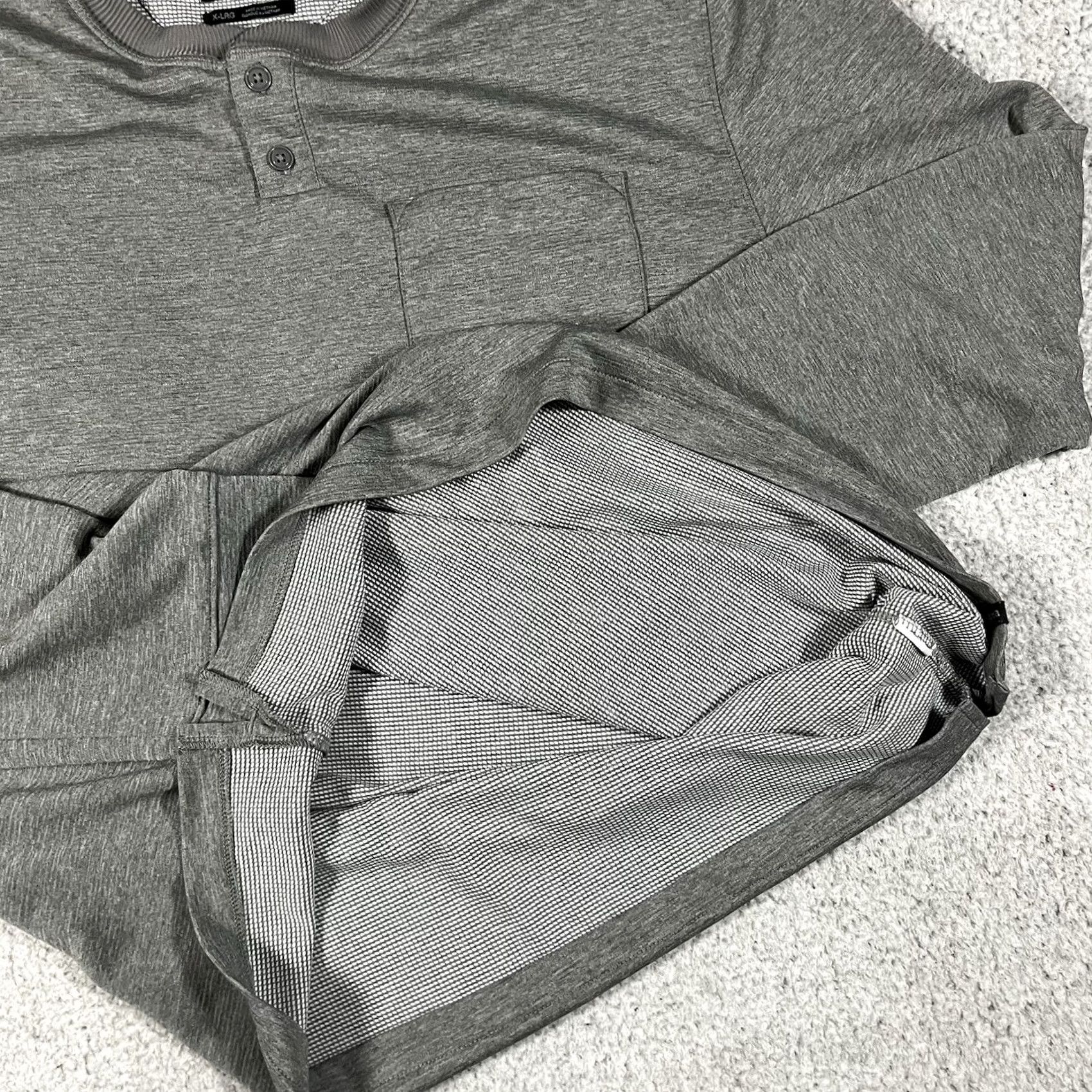Prana Prana Shirt Mens XL Gray Long Sleeve Henley Thermal Slim Outdoor Hiking Casual Size US XL / EU 56 / 4 - 5 Thumbnail