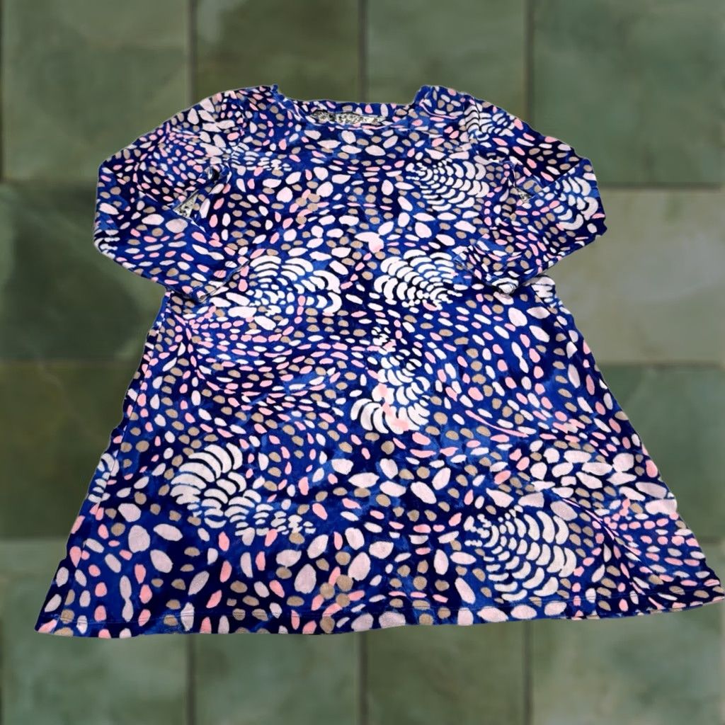 Lilly Pulitzer VINTAGE Lilly Pulitzer Velour Olive Dress Beckon Blue Sparkling Grotto Sz Medium EUC Size M / US 6-8 / IT 42-44 - 1 Thumbnail