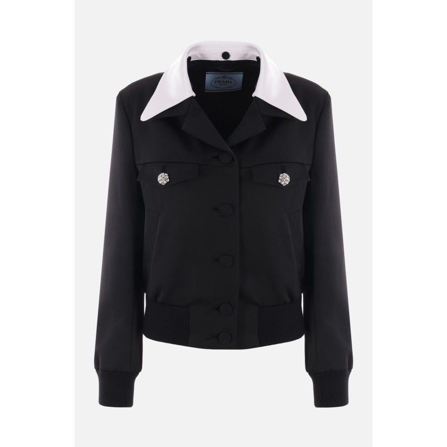 Prada PRADA Black Wool Single-Breasted Jacket New & Authentic (Wom Size M / US 6-8 / IT 42-44 - 1 Thumbnail