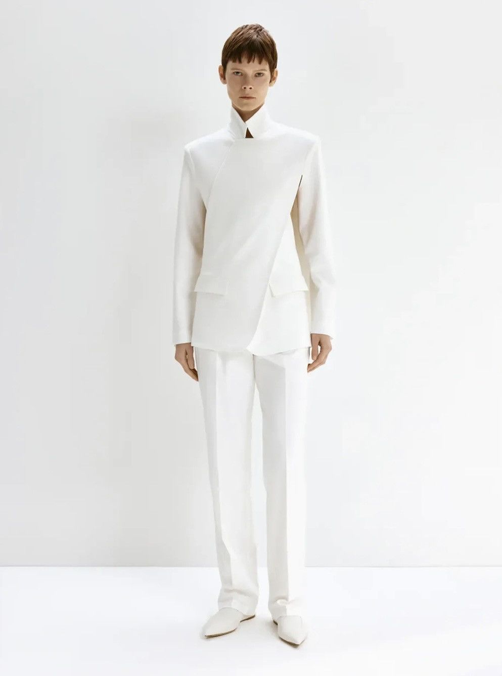 Bevza BEVZA Crossed Asymmetric Jacket White Size S Size S / US 4 / IT 40 - 3 Thumbnail