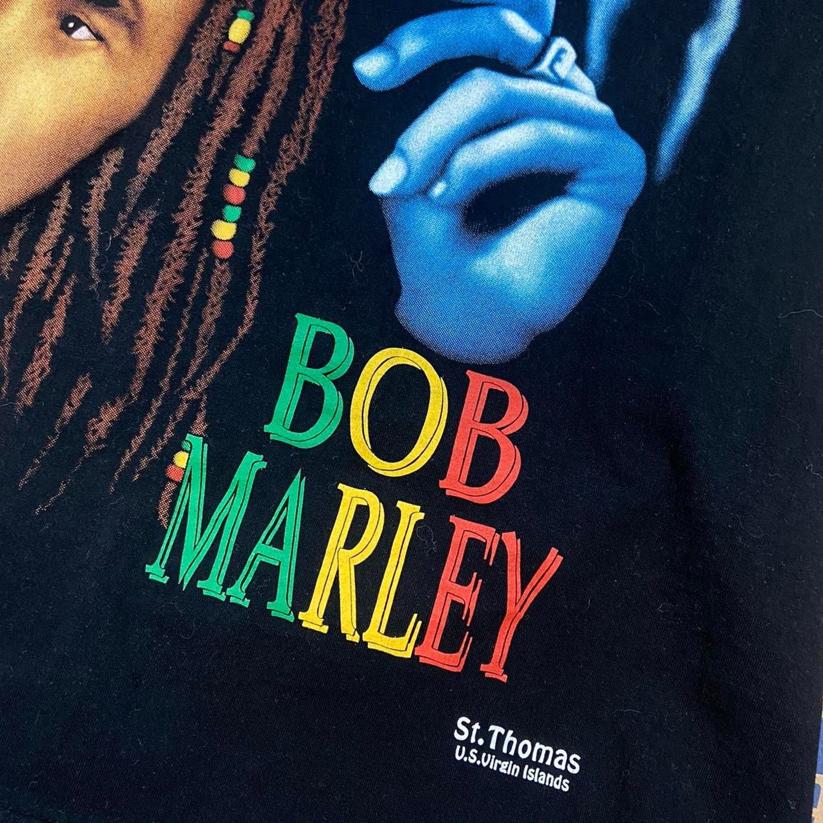 Hanes Y2k bob marley black tee rasta large Size US L / EU 52-54 / 3 - 3 Thumbnail