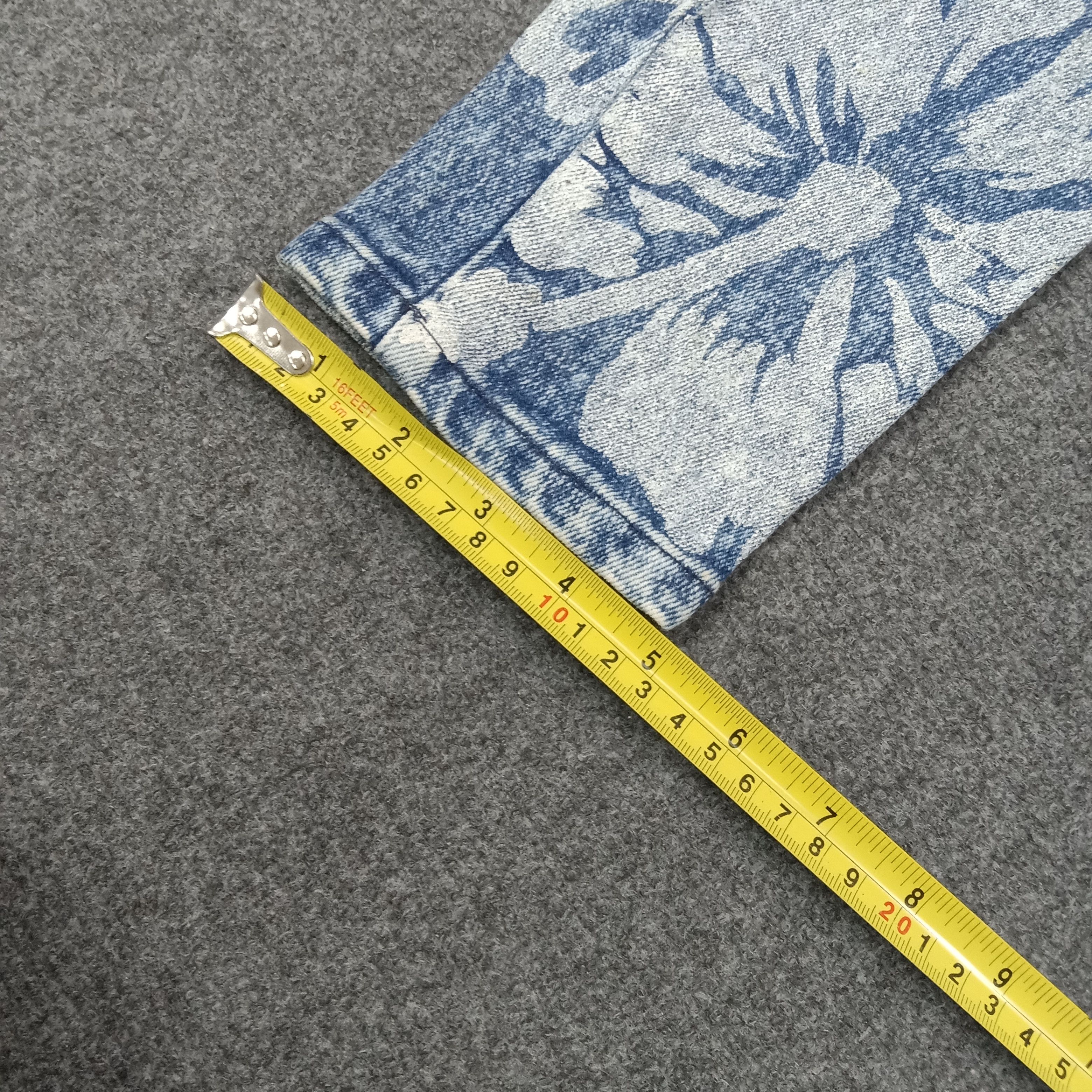 Japanese Brand Ryu Sports Japanese Flower Full Print Jeans C258N26 Size 23" - 13 Thumbnail