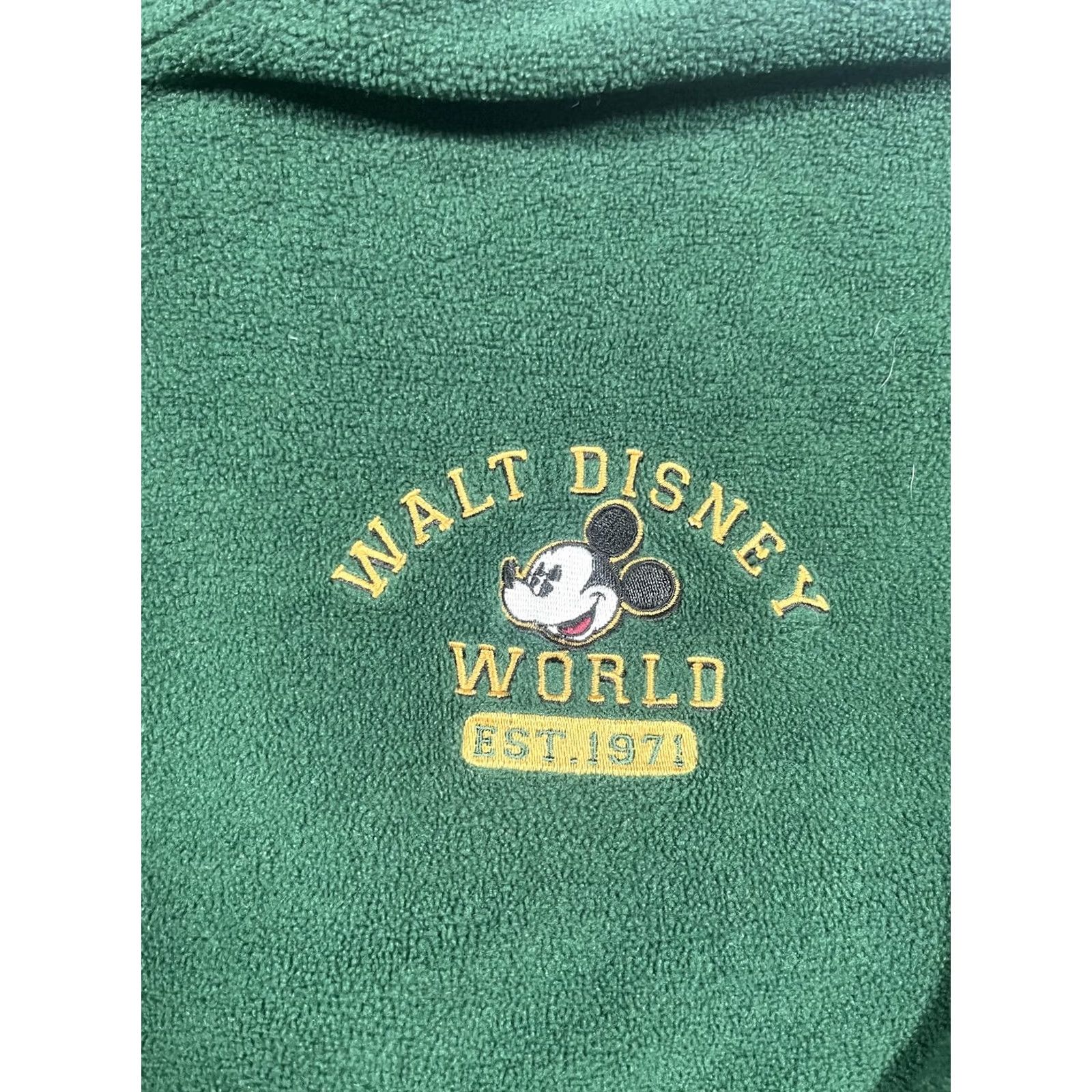 Disney Disney Walt Disney World Mickey Fleece Jacket Mens 2XL Green 1/4 Zip Pullover Size US XXL / EU 58 / 5 - 5 Thumbnail