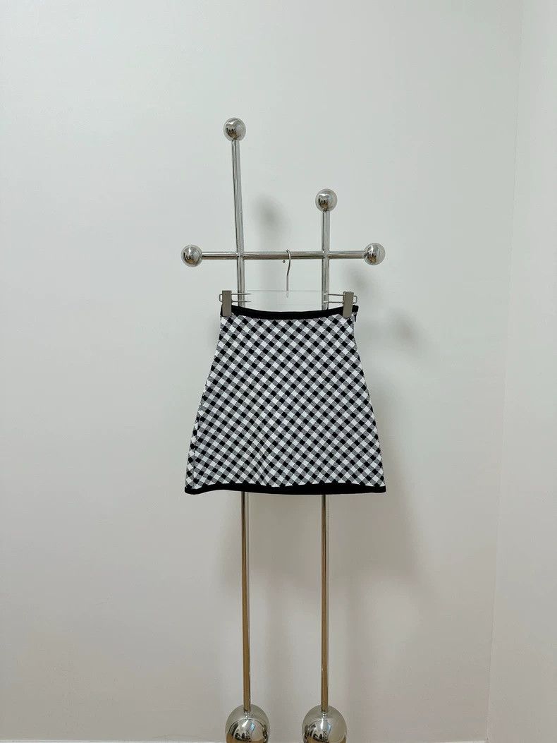 Dior Dior Qianniao check knitted skirt Size 24" / US 00 / IT 34 - 1 Thumbnail