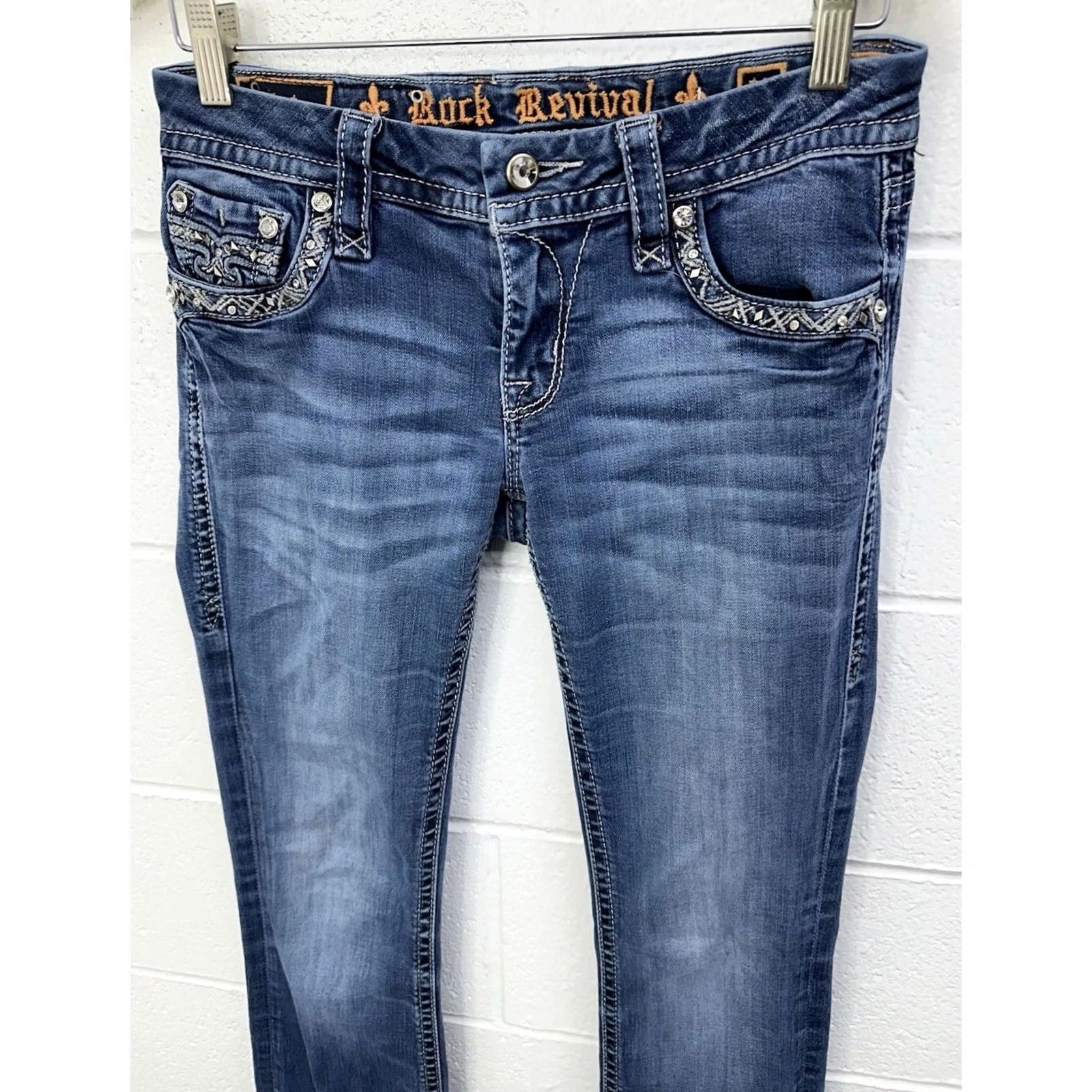 Vintage Rock Revival Jazlyn Mid-Rise Boot Denim Jeans Women's Tag Size 27 Size 27" / US 4 / IT 40 - 2 Thumbnail