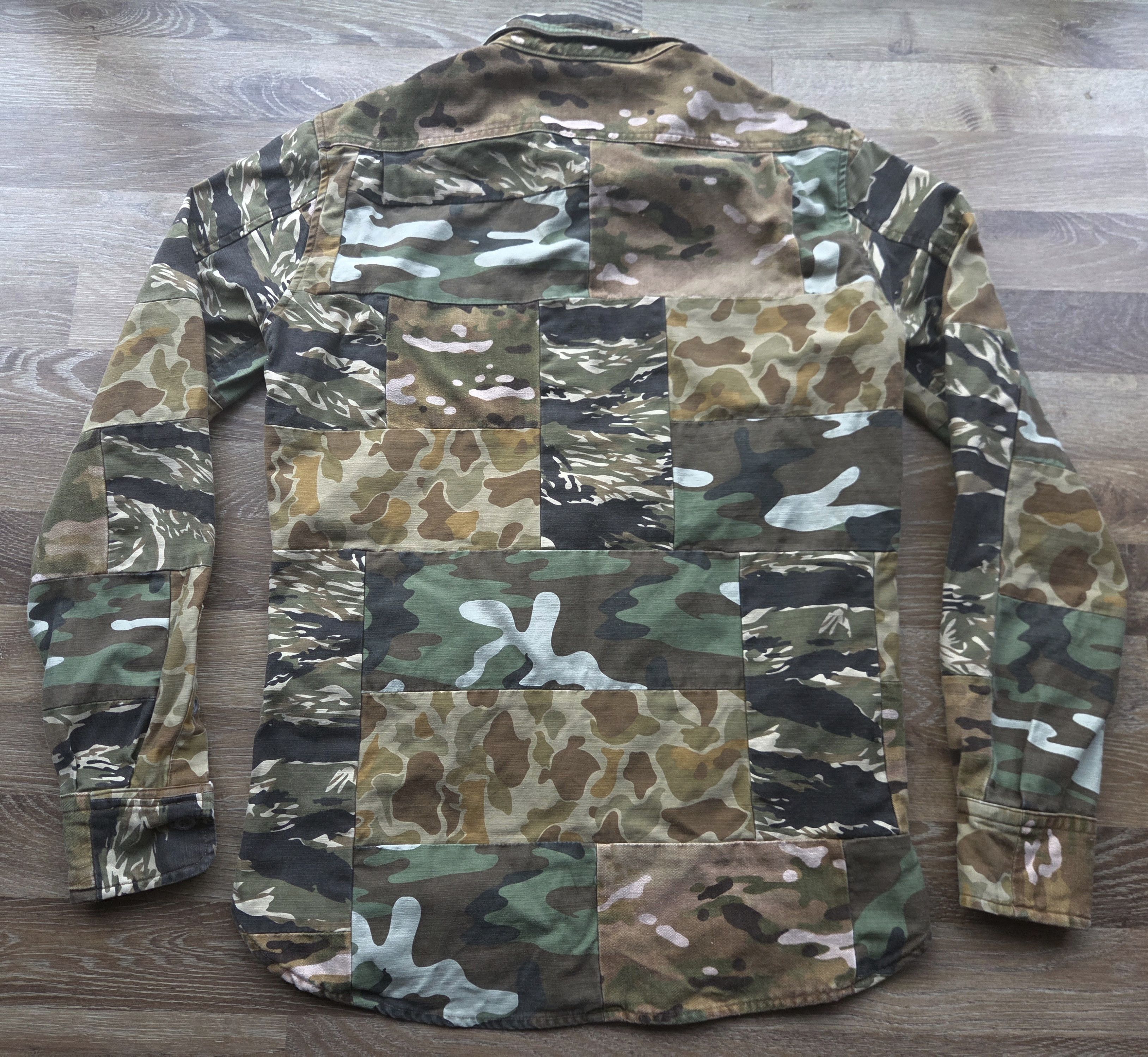 Backbone BACKBONE Tiger Stripe Camo Patchwork Military Shirt SS2015 Size US S / EU 44-46 / 1 - 2 Thumbnail