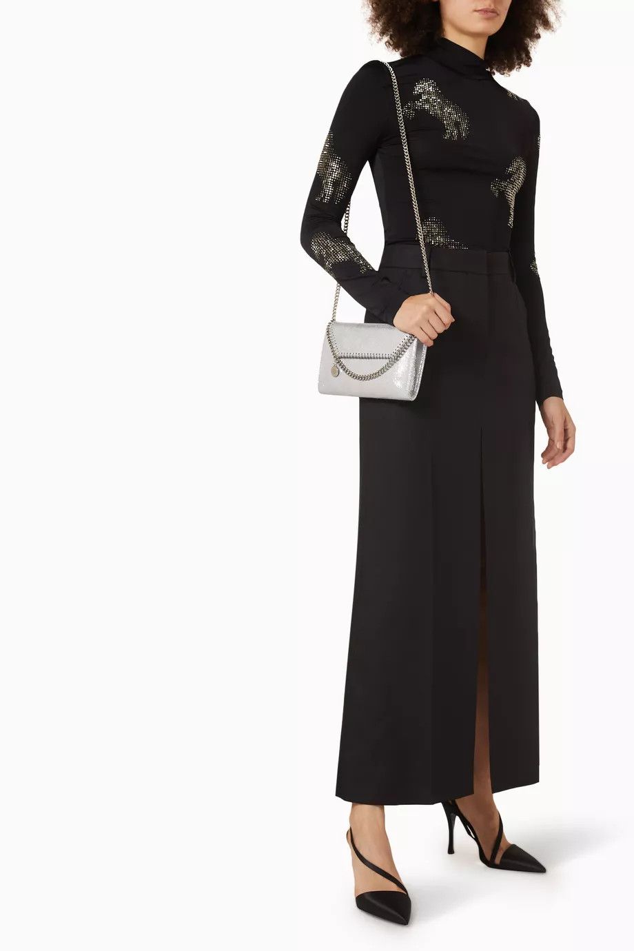 Stella McCartney os11x1225 Size: OS / Falabella Mini Crosssbody Bag in Silver Size ONE SIZE - 4 Thumbnail