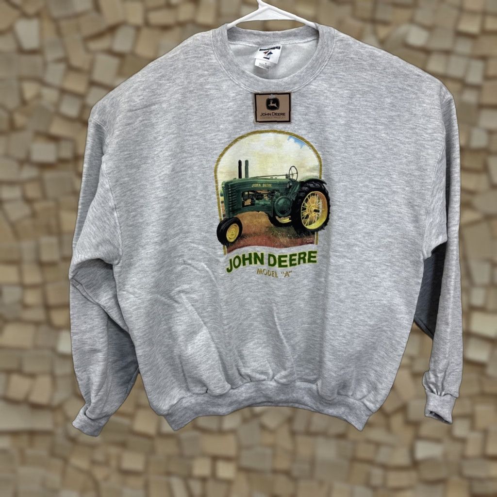 Jerzees VINTAGE John Deere Sweatshirt Mens XL Gray Graphic Print Tractor Crewneck Jerzees Size US XL / EU 56 / 4 - 1 Thumbnail