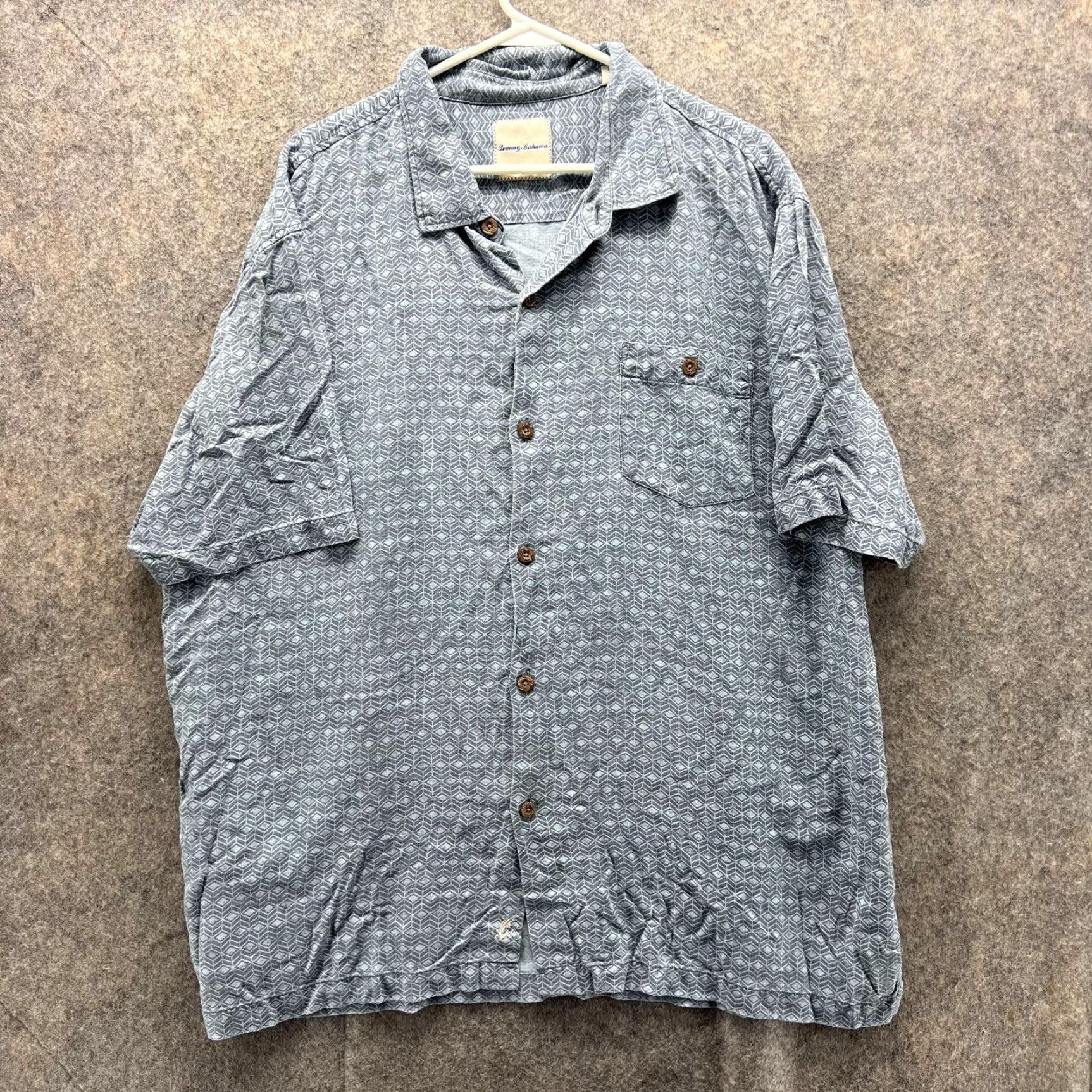 Tommy Bahama Tommy Bahama Polo Shirt Men XXL Blue Geometric Silk Button-Down Casual Preppy Shirt Size US XXL / EU 58 / 5 - 2 Thumbnail