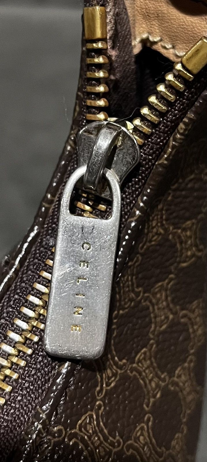 Celine Authentic CELINE Canvas Calfskin Macadam Hobo Shoulder Bag Size ONE SIZE - 15 Thumbnail