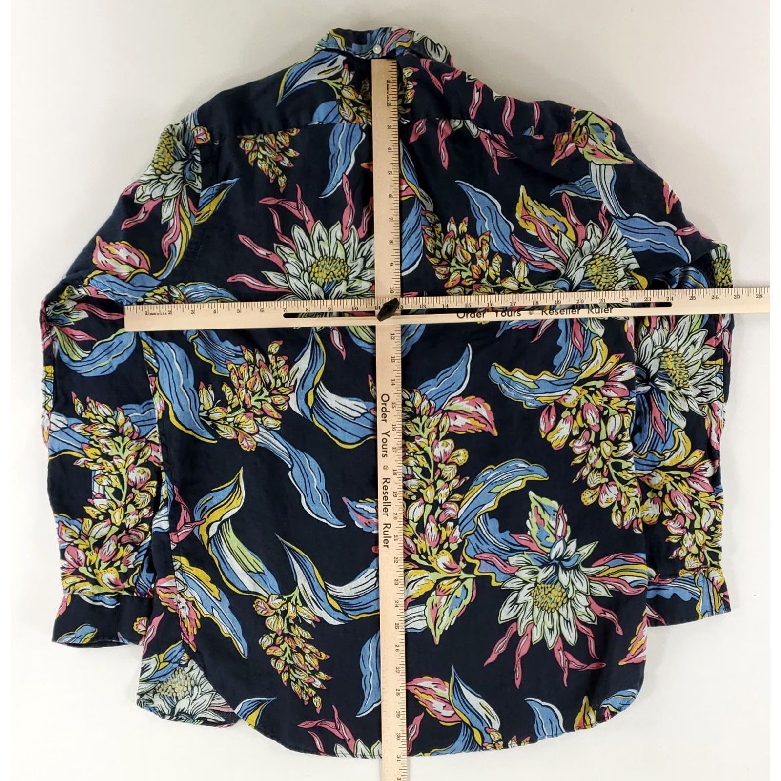 Ralph Lauren Ralph Lauren Shirt 100% Linen Long Sleeve Mens L Blue Flowers Multicolor Size US L / EU 52-54 / 3 - 7 Thumbnail