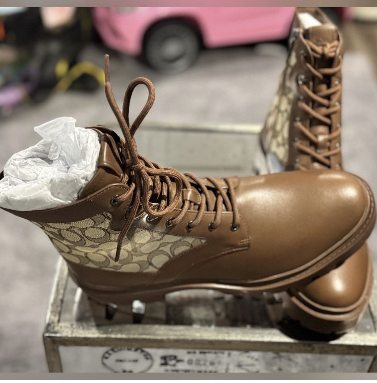 Coach Citysole Lace Up Boot In Signature Jacquard Size US 11 / EU 44 - 6 Thumbnail