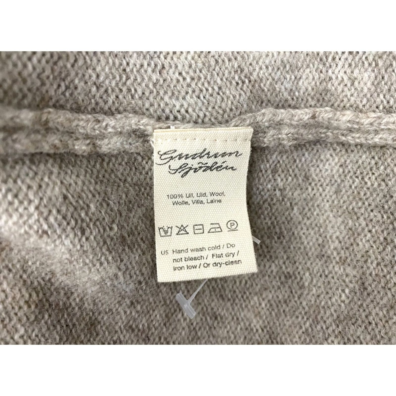 Vintage Gudrun Sjoden womens beige 100% wool cardigan robe Size L Size L / US 10 / IT 46 - 5 Thumbnail