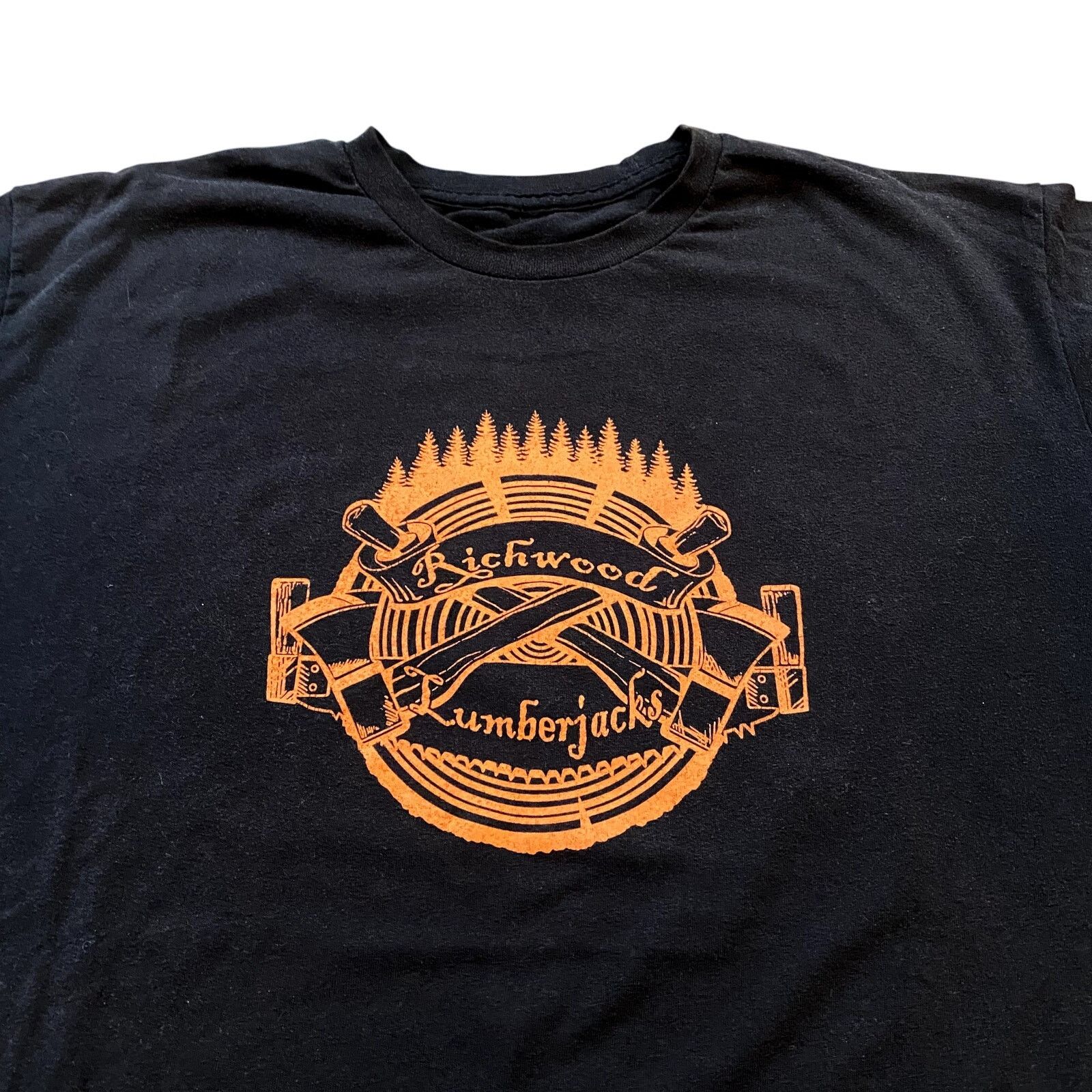 Vintage Vintage 90s Richwood Lumberjacks Biker T Shirt Size US XL / EU 56 / 4 - 2 Thumbnail