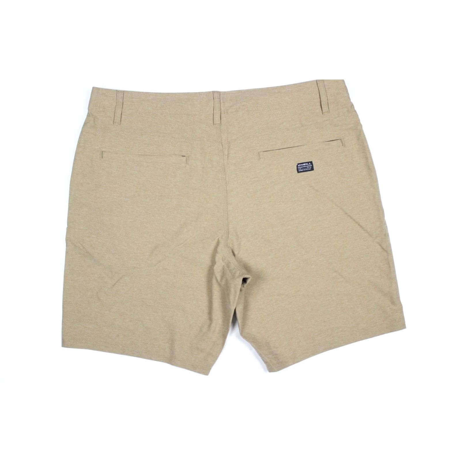 O'Neill O'Neill Men's Drifter Heather Hybrid Shorts 38 x 9" Dark Khaki Gray Solid Zip Front Pockets Casual Beach 90s? Size US 38 / EU 54 - 2 Thumbnail