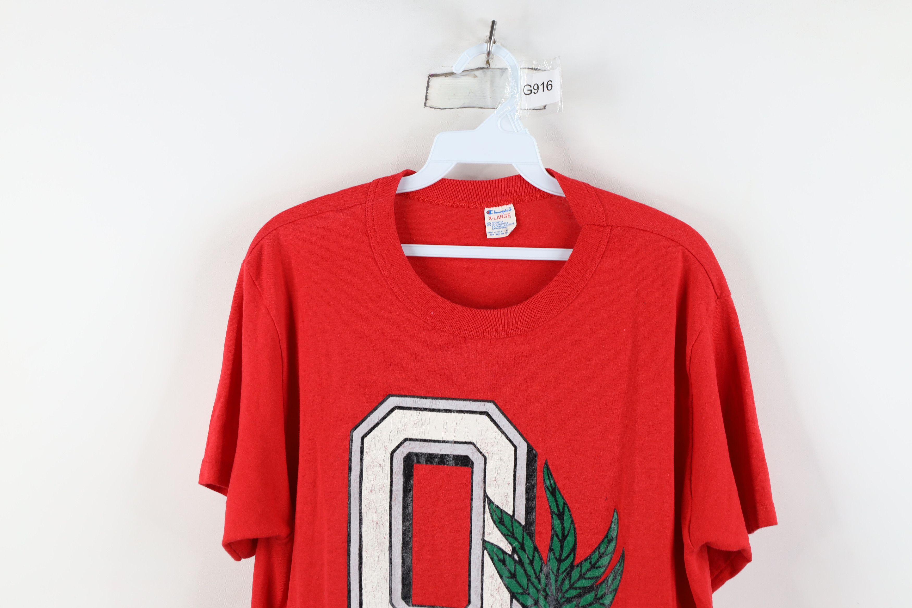 Champion Vintage 80s Champion Ohio State University T-Shirt Red USA Size US XL / EU 56 / 4 - 2 Thumbnail