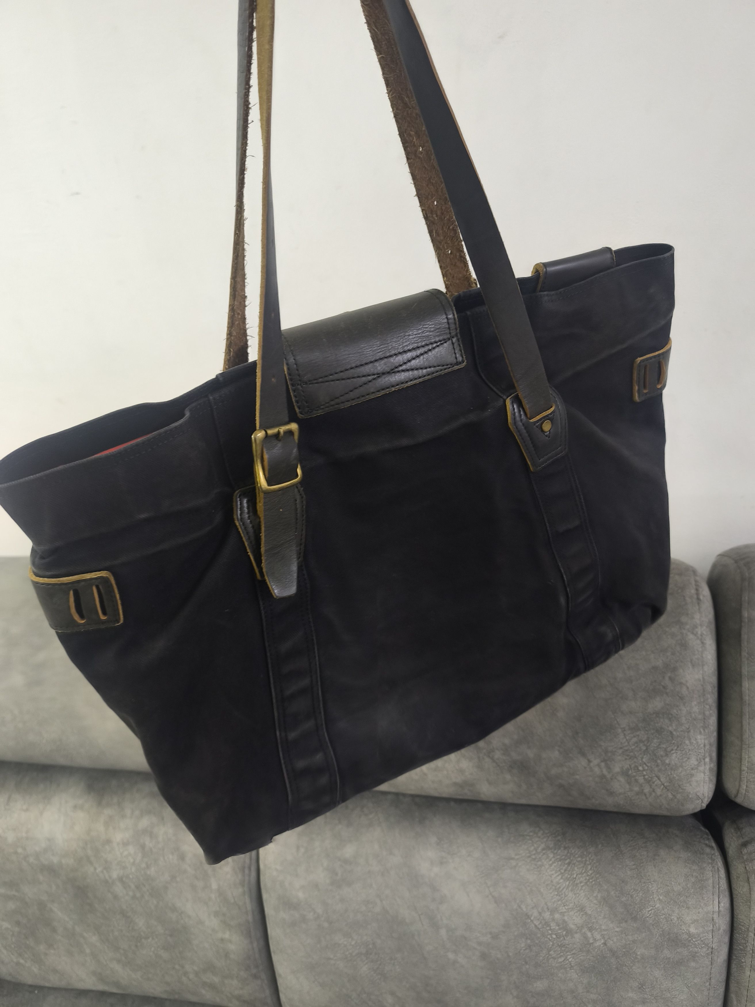 Japanese Brand Masterpiece Distressed Tote Bag - Black Size ONE SIZE - 12 Thumbnail