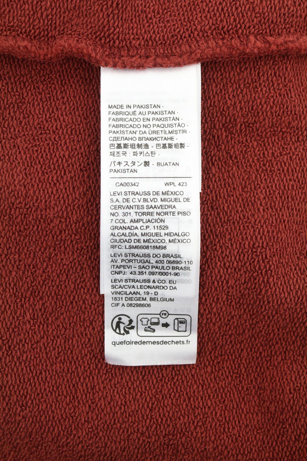 Levi's STANDARD FIT 2XL Red Crew Neck Logo Cotton Pullover 87110 Size US XXL / EU 58 / 5 - 8 Thumbnail