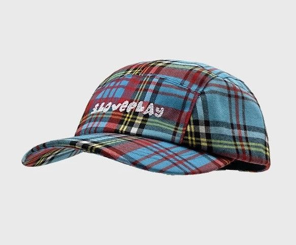 Japanese Brand Retro punk y2k colourful check plaid tartan cap hat Size ONE SIZE - 1 Thumbnail