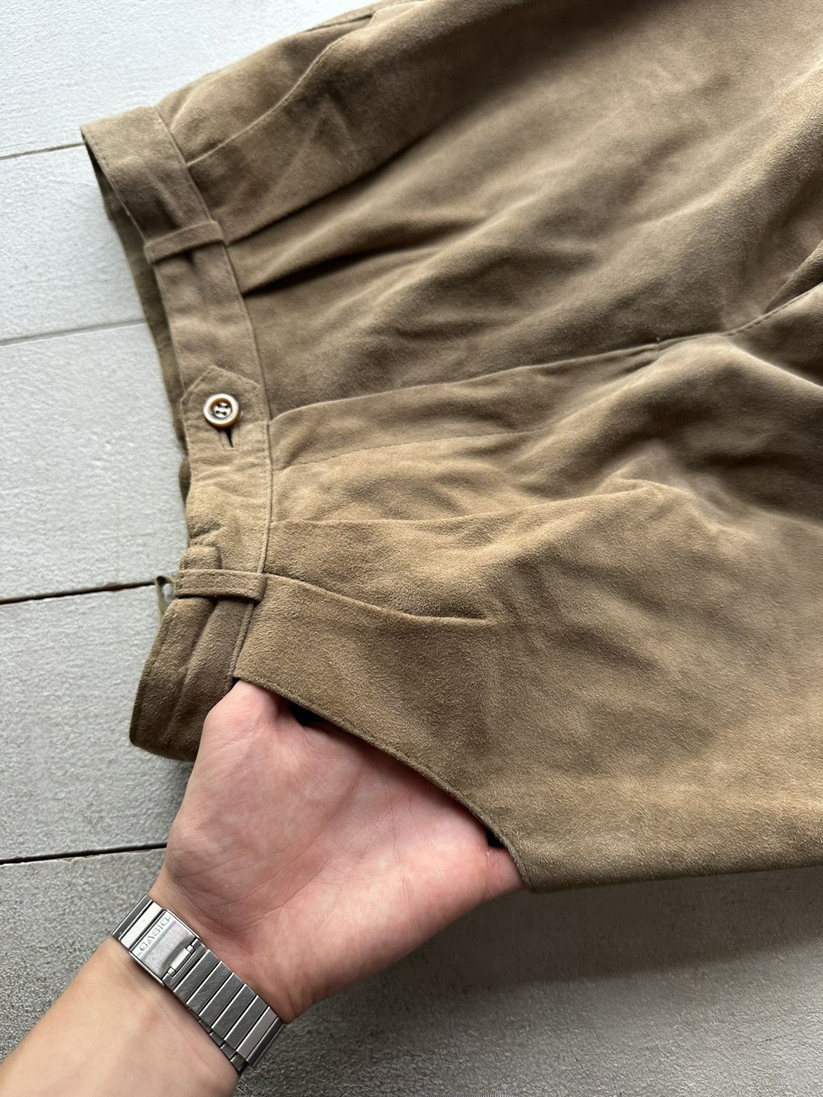 Leather 🚨Vintage leather pants motorcycles BROWN LUXURY Y2K Size 26" / US 2 / IT 38 - 8 Thumbnail