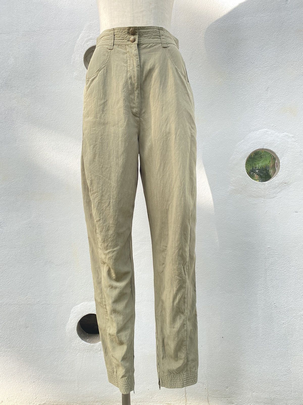 Versace Gianni Versace vintage mid-length green casual pants Size 27" / US 4 / IT 40 - 4 Thumbnail