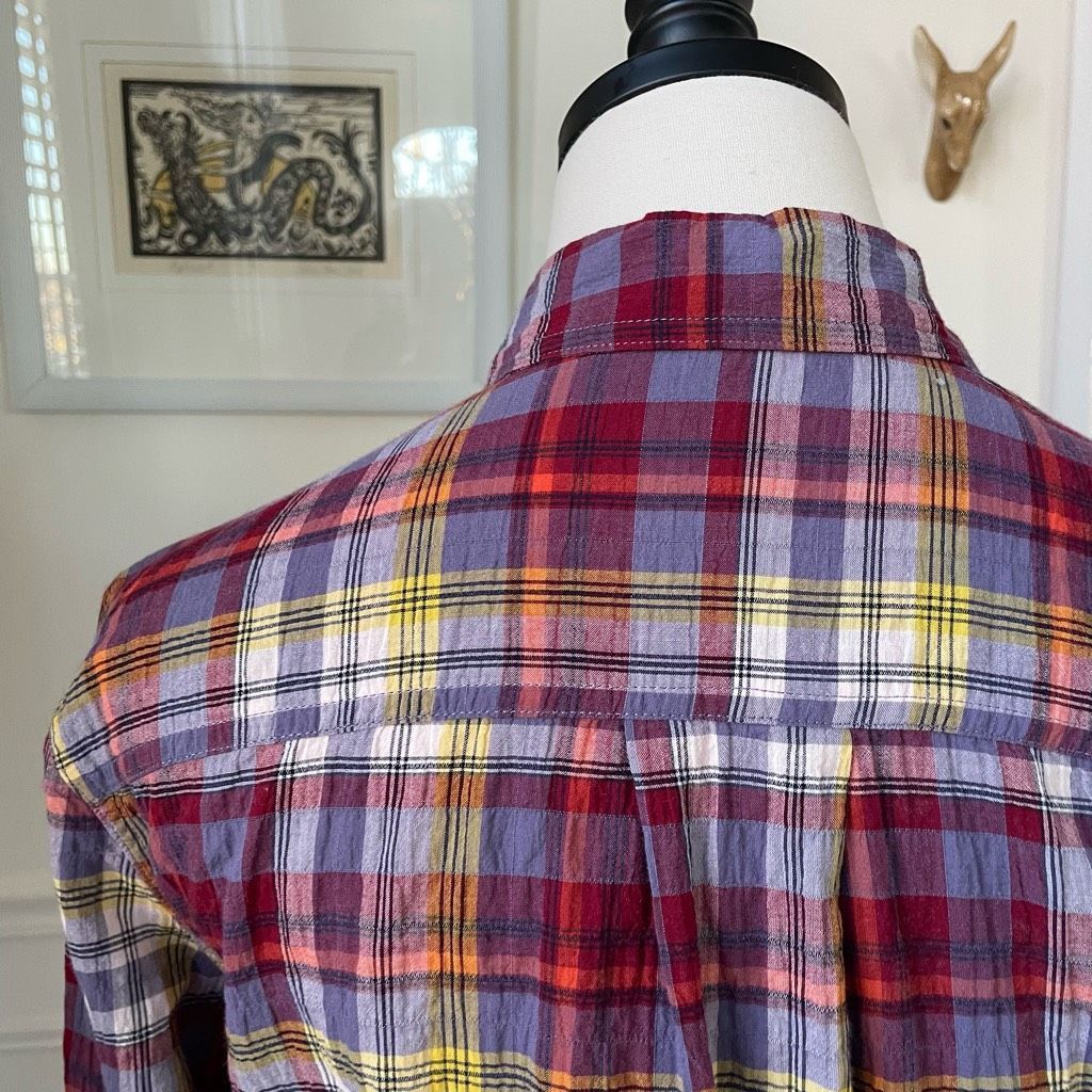 Eddie Bauer Eddie Bauer Classic Fit Plaid Button Up Shirt Red Purple Yel Size M / US 6-8 / IT 42-44 - 5 Thumbnail