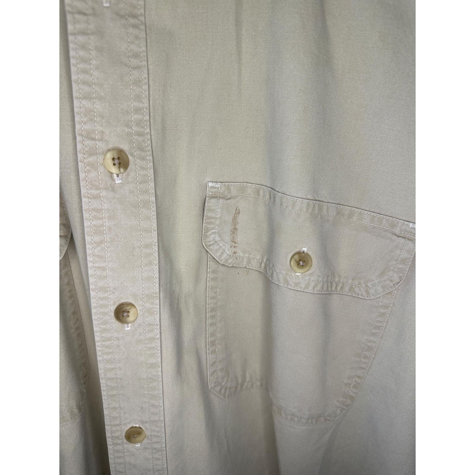 Other L.L.Bean 100% Cotton Long Sleeve Button-Up Shirt Beige L REG Size US L / EU 52-54 / 3 - 5 Thumbnail
