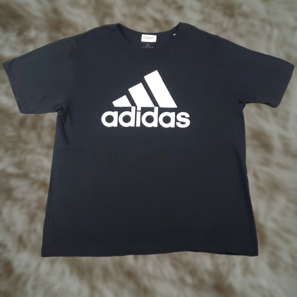 Adidas ADIDAS T Shirt Mens XL Black Logo Short Sleeve Crew Neck Cotton Blend Casual Adult Size US XL / EU 56 / 4 - 1 Thumbnail