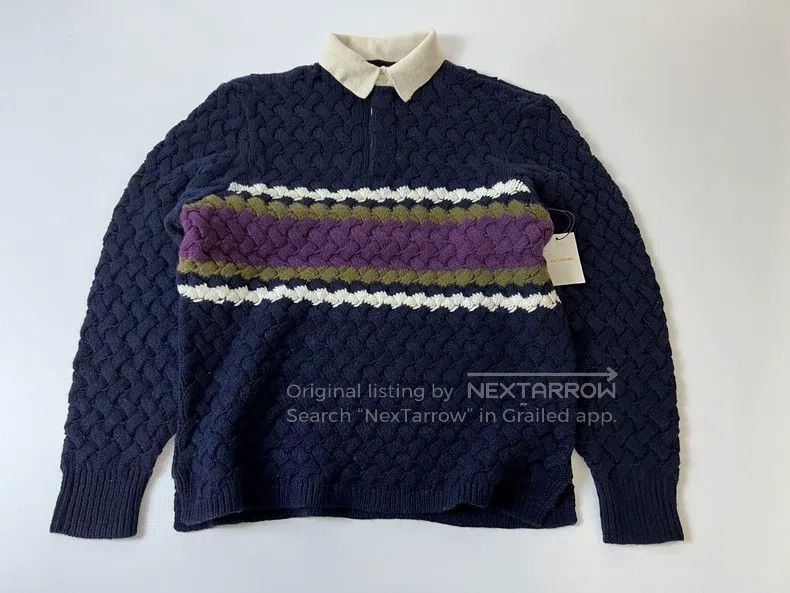 Aime Leon Dore Aime Leon Dore Chunky Retro Patchwork Collar Sweater Size US M / EU 48-50 / 2 - 1 Thumbnail
