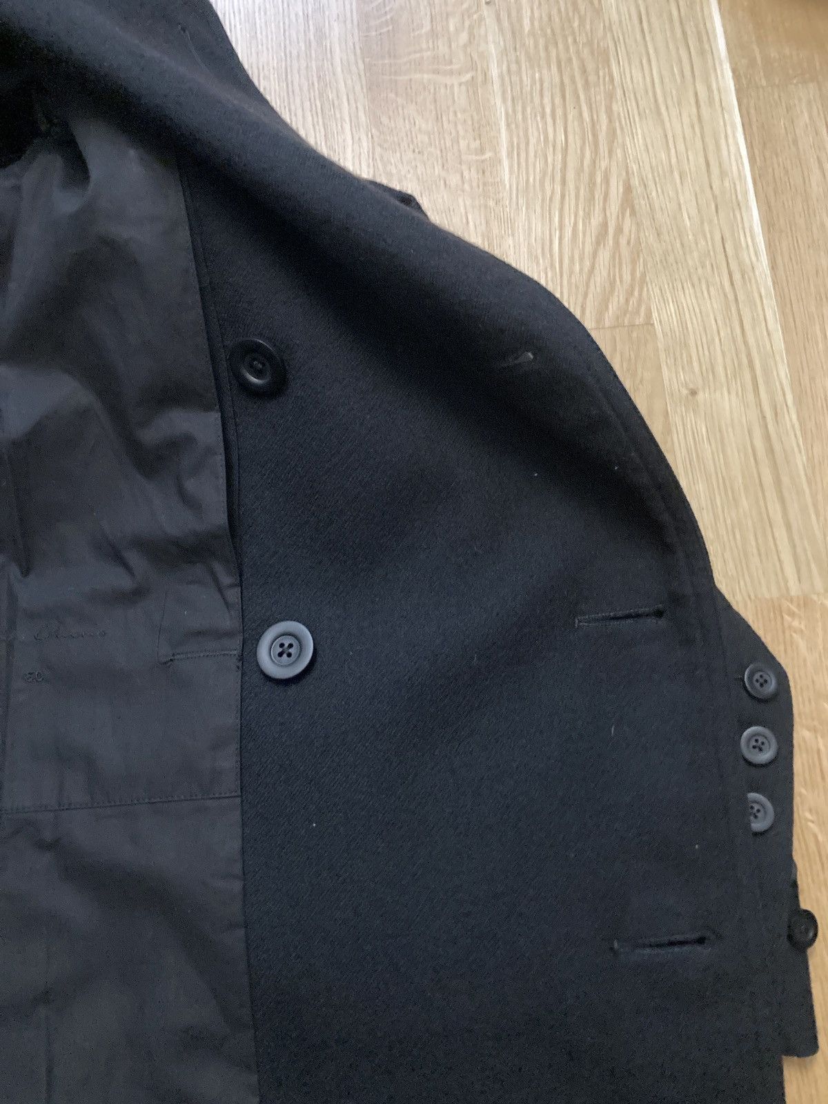 Rick Owens FW 16 "MASTODON" Double-Breasted JMF Wool Peacoat Rick Owens Size US M / EU 48-50 / 2 - 17 Thumbnail
