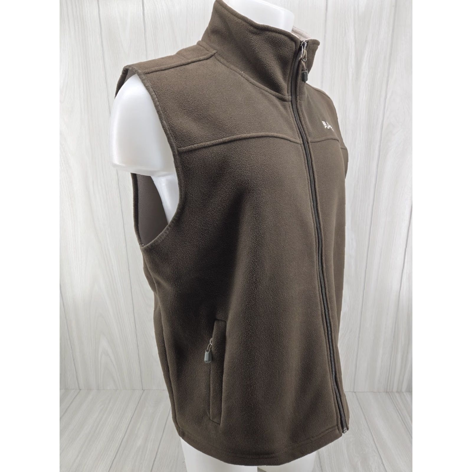 Vintage Fosssa Altec Vest Men’s Medium Brown Green Fleece Lined Full Zip Vest Regular Fit Stand-Up Collar Zipped Pockets All Seasons Size US M / EU 48-50 / 2 - 5 Thumbnail
