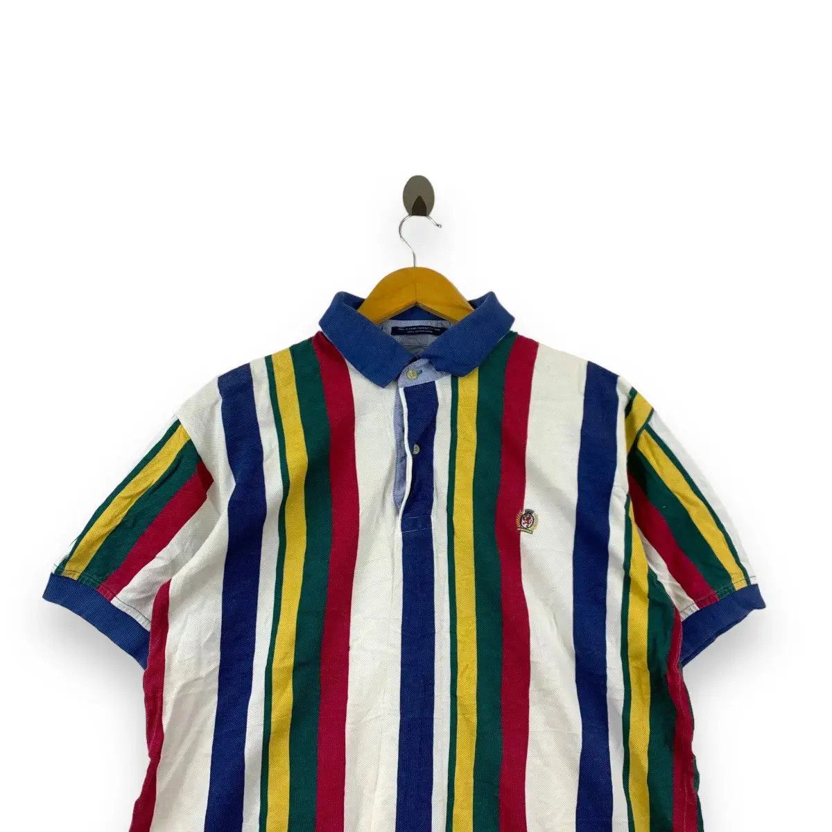 Tommy Hilfiger Vintage 90’ TOMMY HILFIGER Crest Cookie Logo Striped Size US L / EU 52-54 / 3 - 2 Thumbnail