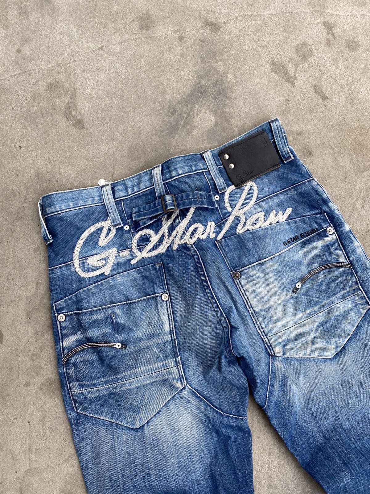 G-Star Vintage G Star Raw 3301 Embroidered Denim Jeans Size US 29 - 3 Thumbnail