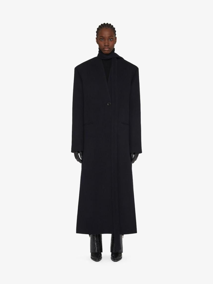 Givenchy o1srvl11e1124 Coat With Scarf in Black Size XXS / US 00 / IT 34 - 2 Thumbnail
