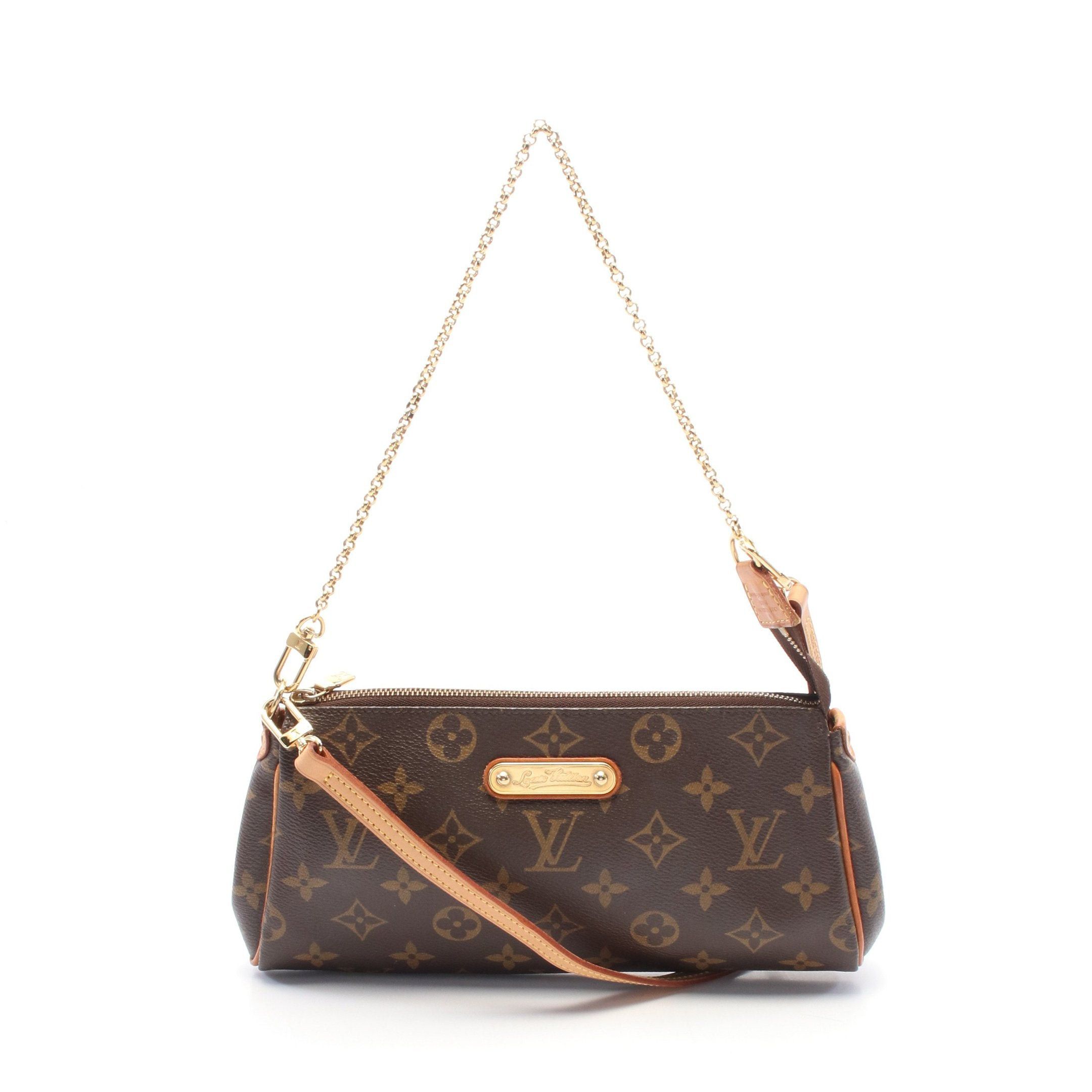 Louis Vuitton Eva Monogram Chain Shoulder Bag Leather Brown, Women's